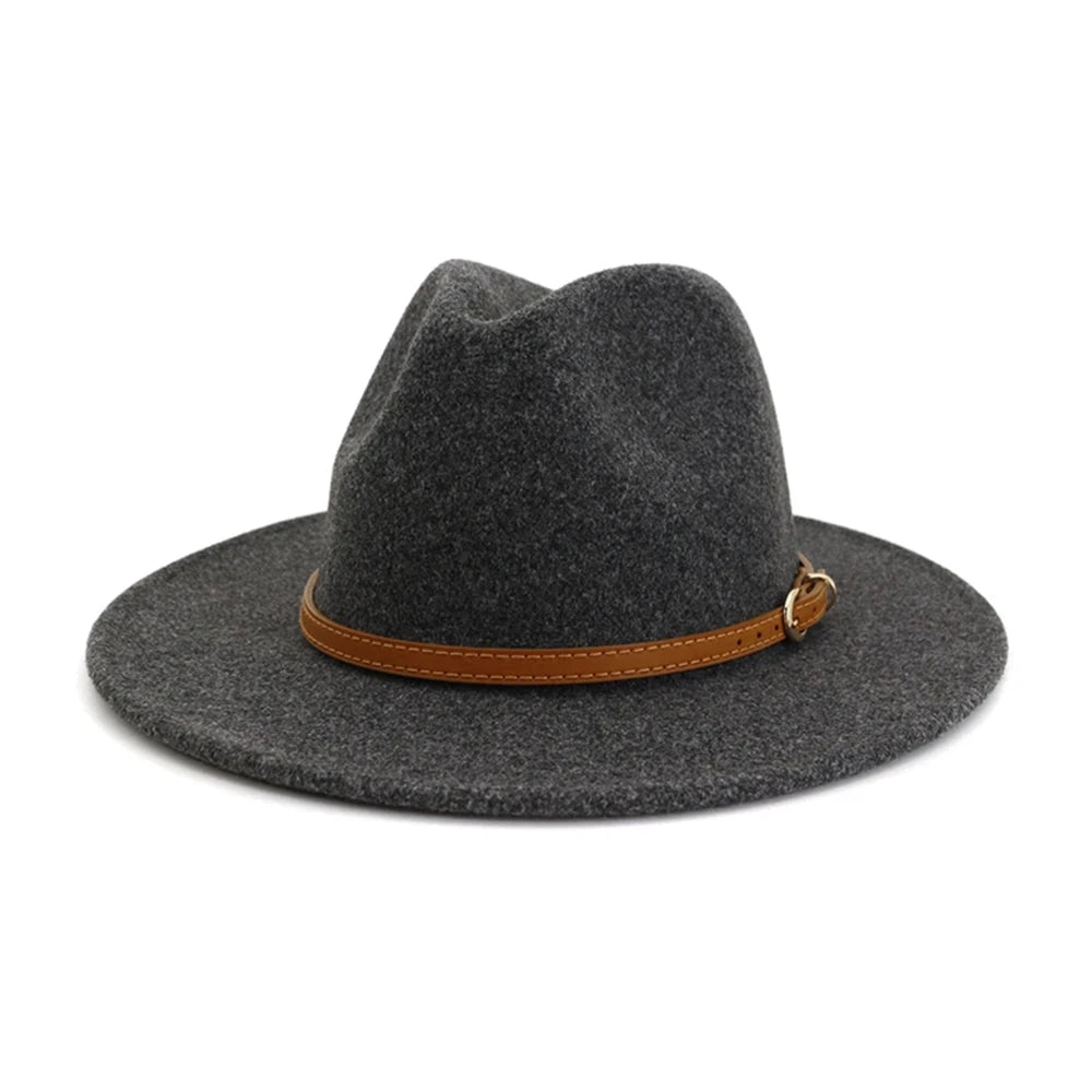 fedora hats for men and women couples jazz hats autumn and winter multicolor fashion wild warm flat brimmed hat Good Vibrations
