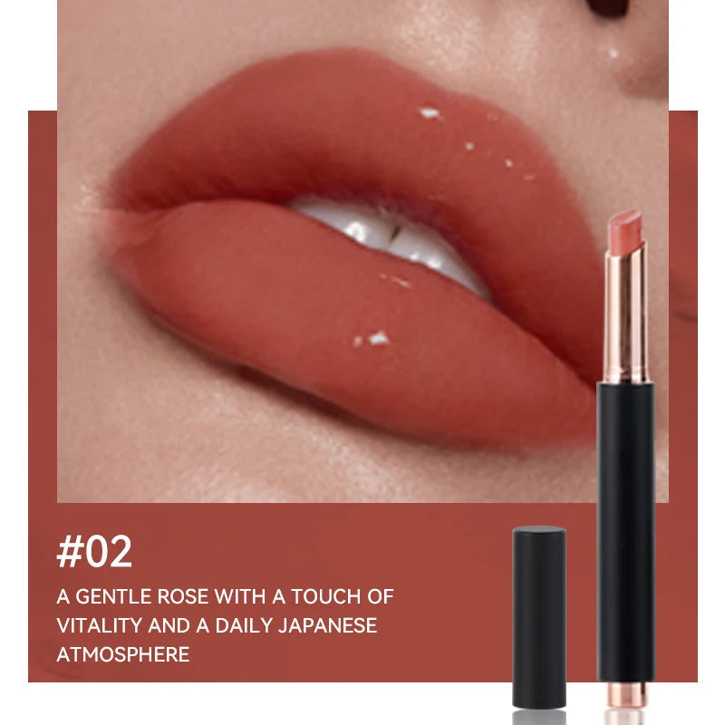 Custom Private Label Press Glossy Lip Stick Hydrating Moisturizing Plumping Vegan Non-drying Lipstick Nourishing Lip Stain Good Vibrations