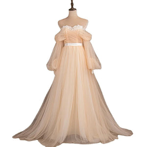 1620# Super Fairy Simple Tulle Wedding Dress Princess Style Vintage Real Photo Factory Price Strapless Off Shoulder wedding gown Good Vibrations