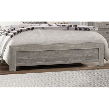 DB Rustic Gray Finish Wooden Full Size Panel Bed Bedroom Furniture in a Box Includes Mattress Good Vibrations