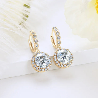 Gra Sunflower 925 Sterling Silver Earrings for Women Set with Sunflower Moissanite Dazzling Jewelry Good Vibrations
