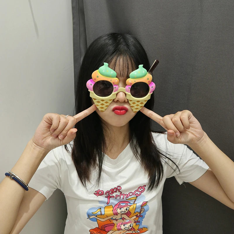 1 Pcs Sunglasses Funny Crazy Party Dress Glasses Accessories Novelty Costume Party Carnival Glasses Event Decoration Supplies Good Vibrations