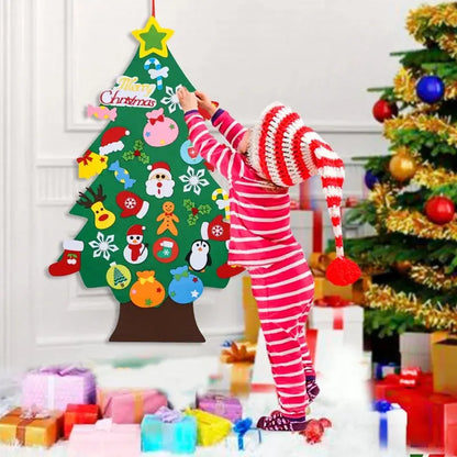 Kids DIY Felt Christmas Tree Merry Christmas Decorations For Home 2025 Christmas Ornaments Navidad 2026 New Year Gifts Xmas Tree Good Vibrations