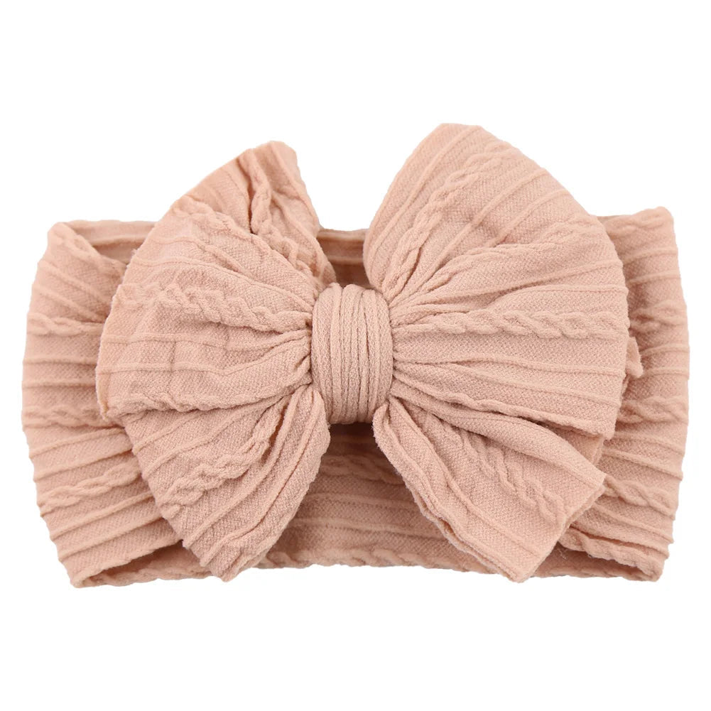 Solid Cable Bow Baby Headband for Child Nylon Layers Headwear Kids Elastic Turban Headwraps Newborn Boys Girls Hair Accessories Good Vibrations
