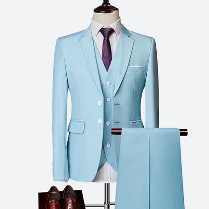 Wedding suit men classical Men's Business suit 3 pieces New Formal Korean Slims Suit   Dress Suit tuxedo groom suit Good Vibrations
