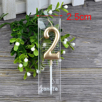 1Pcs Gold Happy Birthday Number Cake Candles 0 1 2 3 4 5 6 7 8 9 Cake Topper Kids Girls Boys Bar Baby Party Supplies Decoration Good Vibrations