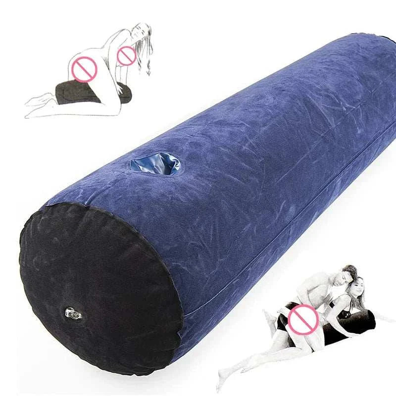 Inflatable adult sex wedge cushion for erotic positions and intimate games.