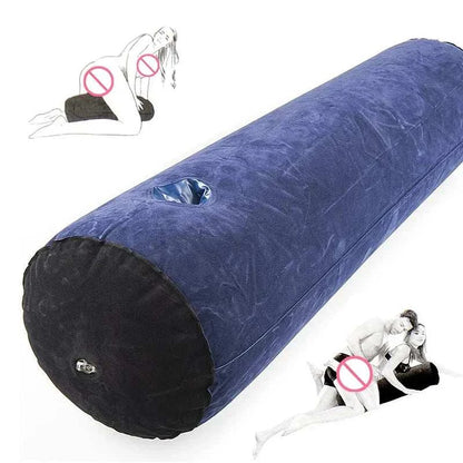 Inflatable adult sex wedge cushion for erotic positions and intimate games.