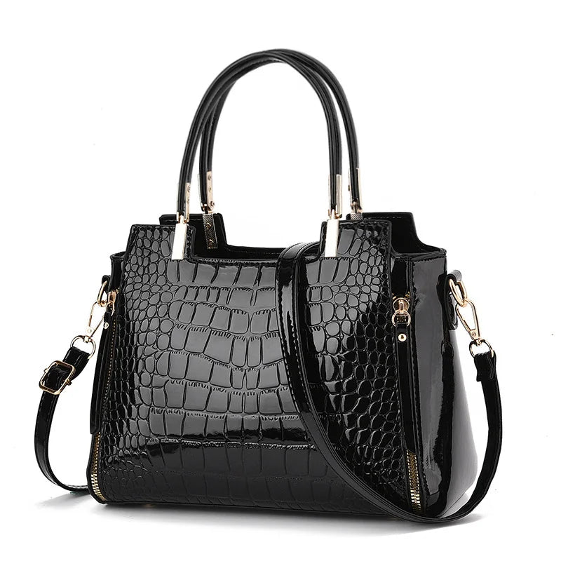 2024 New Crocodile Pattern Large Capacity Versatile Fashion Retro Simple Elegant Temperament Women's Shoulder Bag Good Vibrations