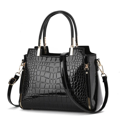 2024 New Crocodile Pattern Large Capacity Versatile Fashion Retro Simple Elegant Temperament Women's Shoulder Bag Good Vibrations