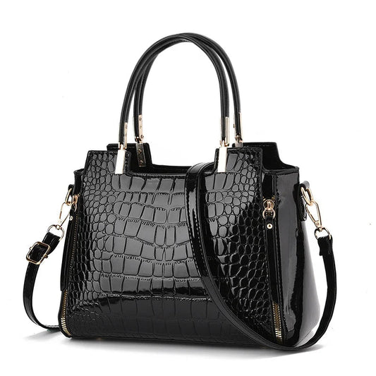 2024 New Crocodile Pattern Large Capacity Versatile Fashion Retro Simple Elegant Temperament Women's Shoulder Bag Good Vibrations