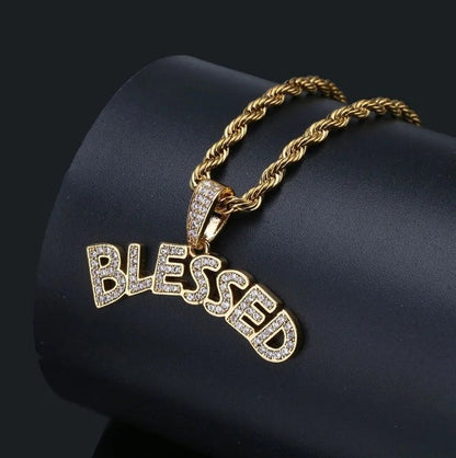 Hip Hop Ice Out Square Crystal S-A-V-A-G-E Letter Pendant Necklace for Men and Women Street One Last Party Trendy Jewelry Gift Good Vibrations