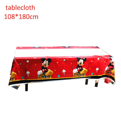 Mickey Mouse Theme Disposable Tableware Cups Plate Baby Children Birthday Party Supplies Boy Family Good Friend Party Decoration Good Vibrations