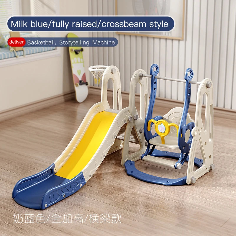 Children's Indoor Playground Equipment Plastic Swing Slide Set & Playhouse Combination for Park Usage Inflatable Type Good Vibrations