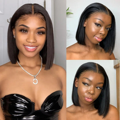 Glueless Wigs 13x4 Short Bob Wigs Bone Straight Lace Front Human Hair Wigs for Women Brazilian HD Transparent Lace Frontal Wigs Good Vibrations