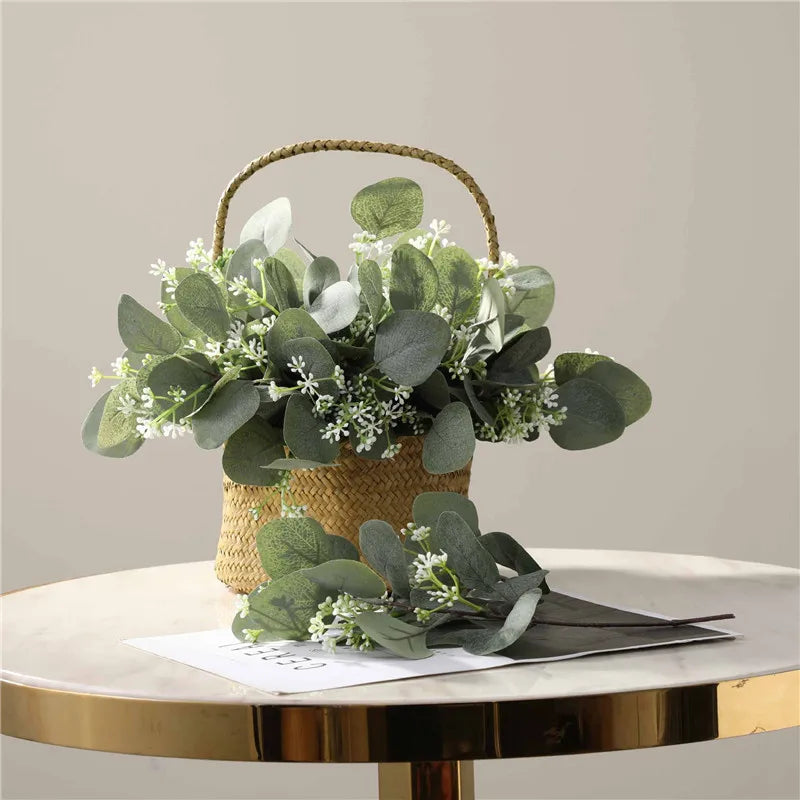 Wedding Decoration Artificial Fake Leaves Vines Eucalyptus Garlands Wall Hanging Plant Ivy Birthday Party Wedding Table Decor Good Vibrations