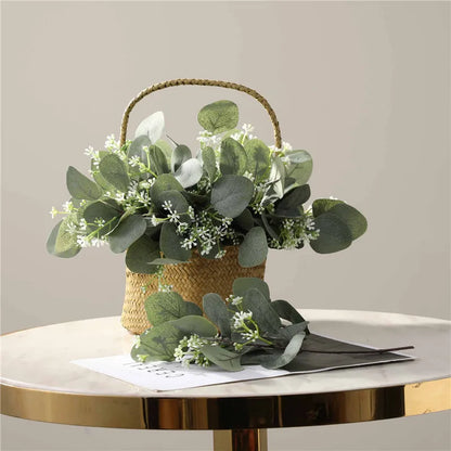 Wedding Decoration Artificial Fake Leaves Vines Eucalyptus Garlands Wall Hanging Plant Ivy Birthday Party Wedding Table Decor Good Vibrations