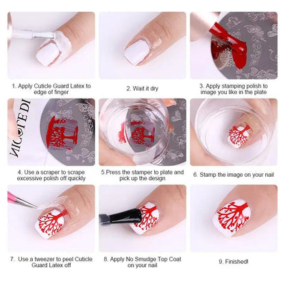 NICOLE DIARY Stamping Nail Polish Black White Gold Silver Nail Art Printing Varnish DIY Design for Stamping Plate Nails Painting Good Vibrations