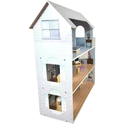 Exterior Wall Doll Mansion Pretend House Toy Set Simulation Play House Wooden Mini Doll Furniture House Toy Good Vibrations