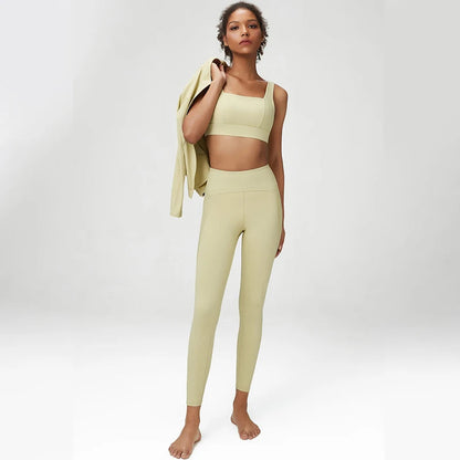 Athletic Exercise Sport Women Set Stretchy Plus Size Workout Sets Anti-static 3 Piece Women Fitness Suits Good Vibrations