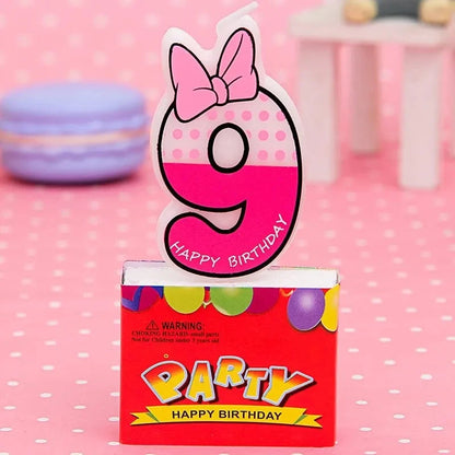 Birthday Candle Mouse Party Decorations Number Candle Cake Toppers Decorations for Home Kids's Gift Candle DIY Cake Flags Good Vibrations