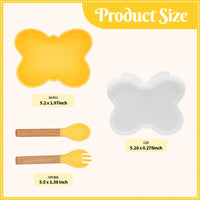 Baby Meal Plate, Baby Suction Cup Silicone Bowl, Children's Complementary Food Plate, Baby Meal Plate, Grid Plate Good Vibrations