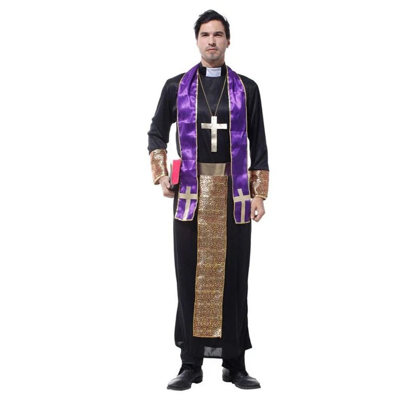 Halloween Costume Cosplay Jesus Christ Outfit Male Missionary Priest the Virgin Mary Priest Nun Bishop Costume Good Vibrations