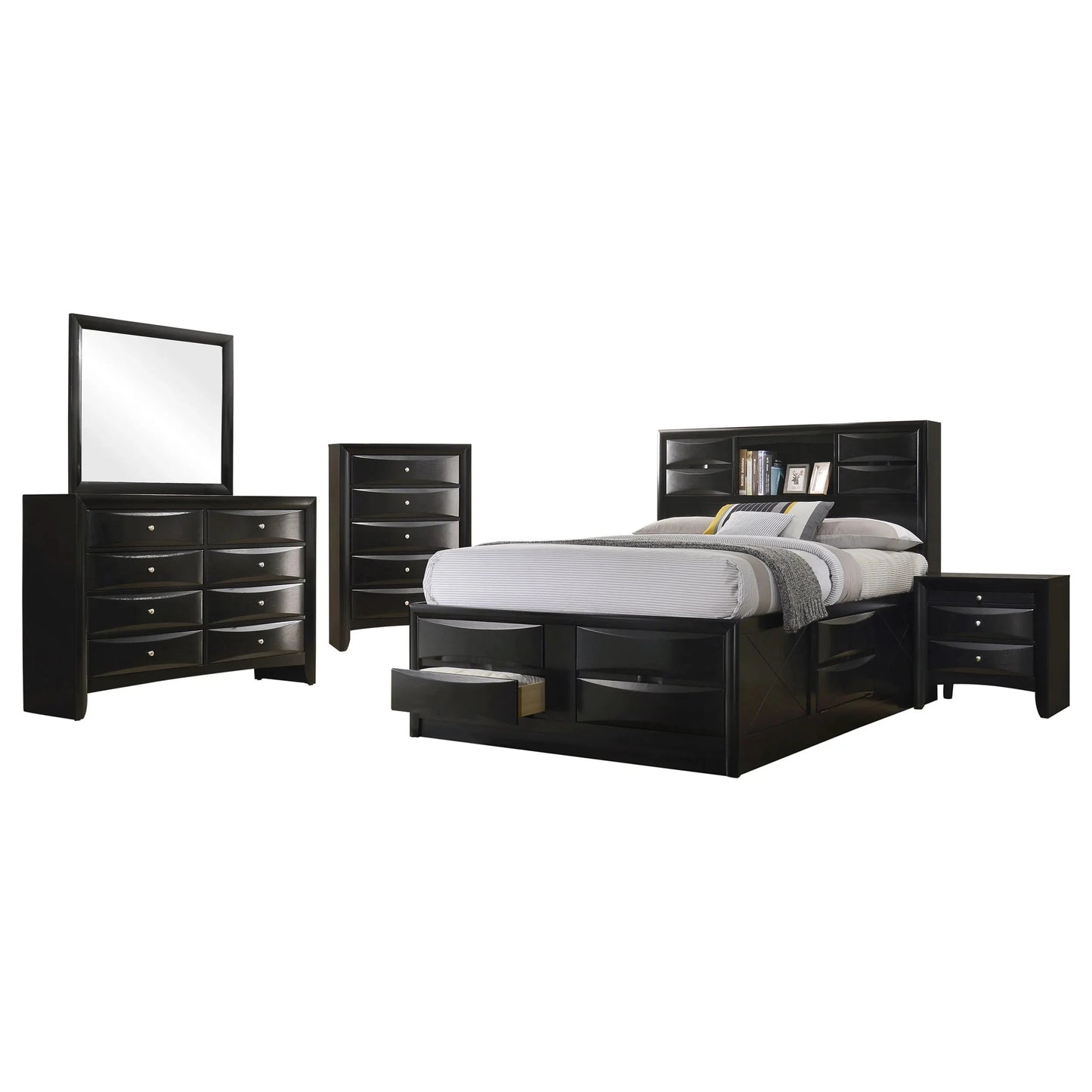 Luxury Modern Minimalist Double Bed and Bedroom Furniture Set King Sizes Simple Frame in Wood for Home Apartments Hotels Good Vibrations