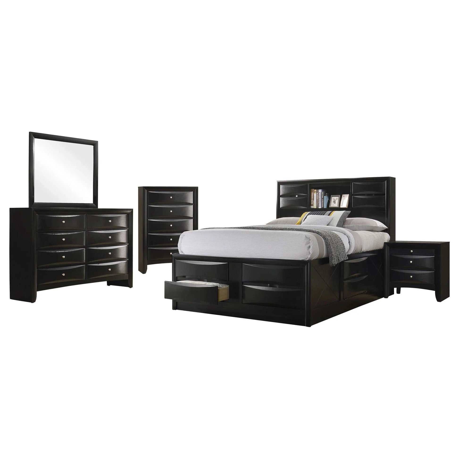 Luxury Modern Minimalist Double Bed and Bedroom Furniture Set King Sizes Simple Frame in Wood for Home Apartments Hotels Good Vibrations