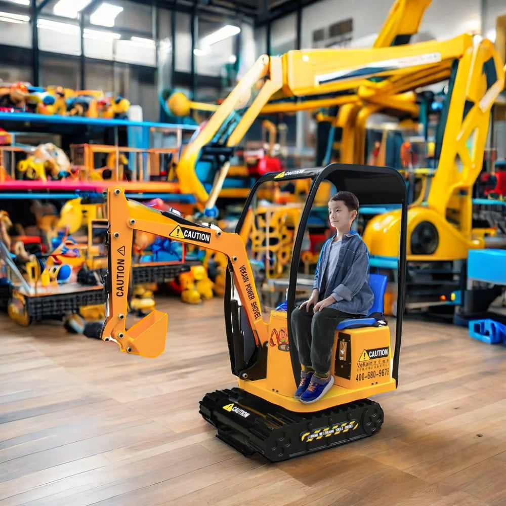 Mini Excavator Indoor Playhouse for Kids Fiberglass and Metal Amusement Park Facilities for Shopping Malls and Public Places Good Vibrations