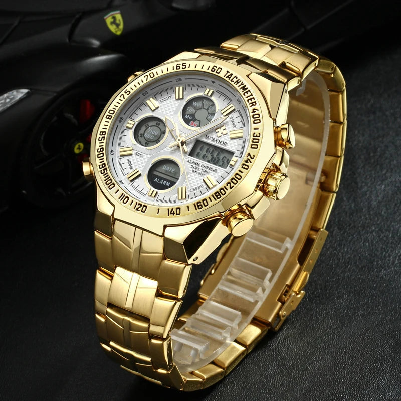 High Quality Digital Quartz Men's Wrist Watches Fashion Electronic Luminous Stainless Steel Waterproof Business Watches for Men Good Vibrations