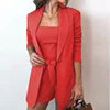 YiXin New Arrivals 2022 Vest Jacket Shorts Women Solid Color High Waist Women Outfits Three Pieces Set Women Clothing Good Vibrations