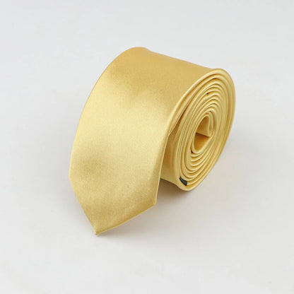 Tie for Men Solid Color Slim Necktie Polyester Narrow Cravat Blue Purple Gold Pink Formal Ties Fashion Daily Shirt Accessory Good Vibrations