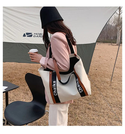 Women's Canvas Bag 2022 Summer New Fashionable Large Capacity Shoulder Bag College Style Underarm Tote Bag - Buy Lading Shou Good Vibrations