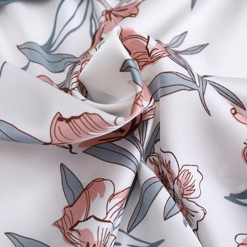 Women Satin Sexy Sets Ladies Nightgown Print Two-pieces Silk Sleepwear Robe+Nightdress Lounge Sets Pijama Good Vibrations