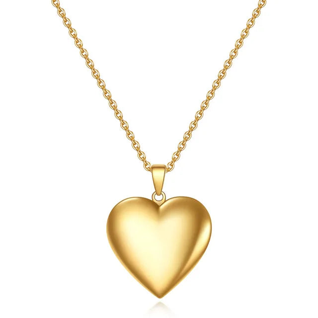 Fashion Heart Locket Pendant Necklaces for Women Openable Photo Frame Floral Stainless Steel Necklaces Family Love Collar Good Vibrations