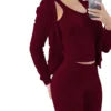 Custom High Waisted Tracksuit Casual Solid 3pc Women Set Jogger Skiny Long Sleeve 3 Piece Suit Fall Clothing for Women Ladies Good Vibrations