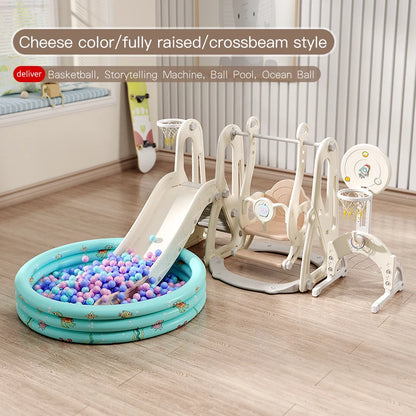 Children's Indoor Playground Equipment Plastic Swing Slide Set & Playhouse Combination for Park Usage Inflatable Type Good Vibrations