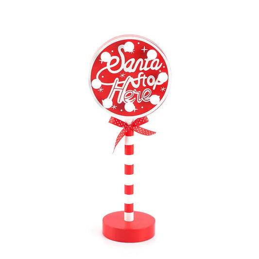 New Year Santa Claus Led Road Sign Light Tabletop Decoration for Home Christmas Ornaments Luce De Navidade Good Vibrations