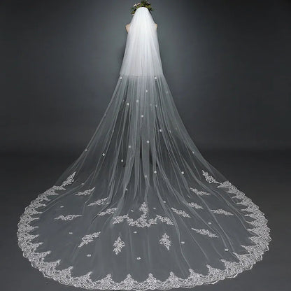Wholesale Hot Sell Latest Long Tulle Wedding Bridal Veil Lace Wedding Veil Good Vibrations