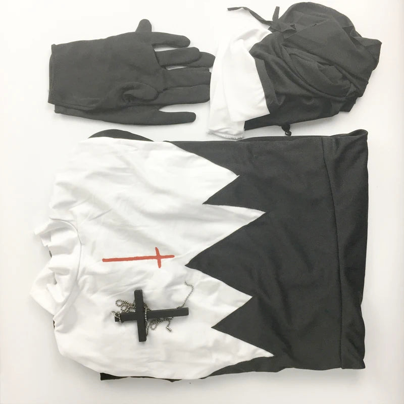 Halloween Nun Cosplay Costume Women Black Vampire Fantasy Dress Terror Sister Party Disguise Female Fancy For Adults Good Vibrations