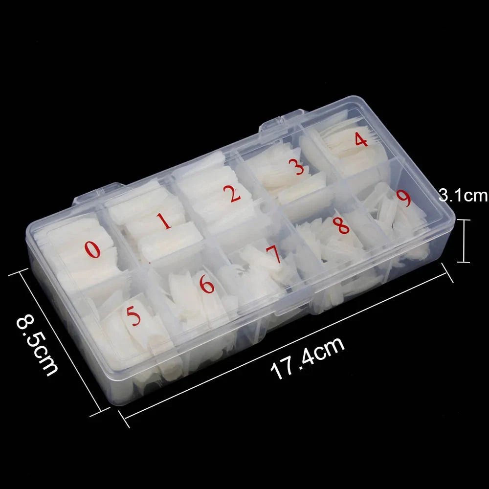 Nail Capsules 500pcs/Box Artificial Nail Tips Full Cover Nails Tips Acrylic Transparent Nail Capsules French Manicure False Nail Good Vibrations