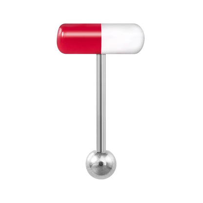 1-10 Pieces Colorful Capsule Tongue Rings Acrylic Pill Tongue Piercing Jewelry Women Surgical Steel Tongue Ring Bars Barbell 14G Good Vibrations