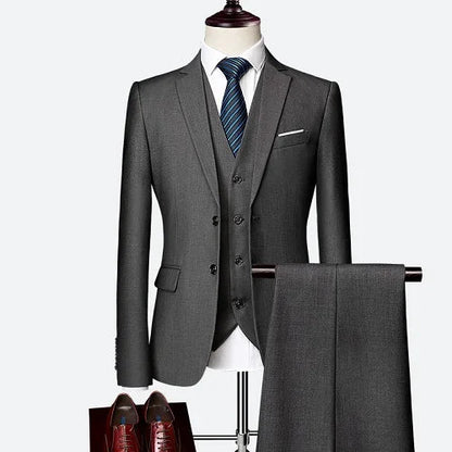 Wedding suit men classical Men's Business suit 3 pieces New Formal Korean Slims Suit   Dress Suit tuxedo groom suit Good Vibrations