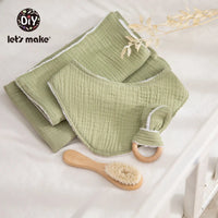 Let's Make Baby Bath Toy Set Double Sided Cotton Blanket Saliva Towel Rabbit Bracelet Toys Baby Bath Gift Products For Kids Good Vibrations