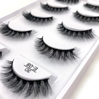 5 Pairs Multipack 3D Soft Mink Hair False Eyelashes Handmade Wispy Fluffy Long Lashes Natural Eye Makeup Tools Faux H13 E08 E01 Good Vibrations
