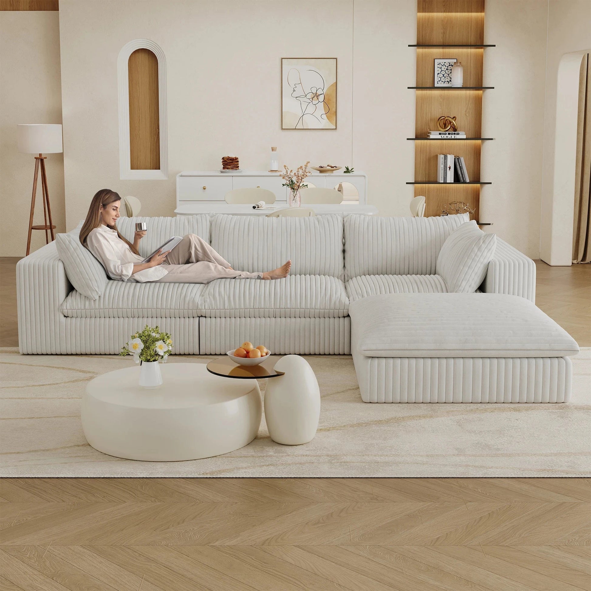 JIYI Modern High-Density Sponge Fabric Sofa Bed Boneless Compressed Vacuum Made in China Living Room Furniture Set Good Vibrations