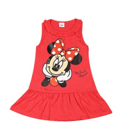 New Fashion Baby Girls Dress Summer Dress Cartoon Cotton Red Minnie Dress Princess Dress Children's Girl Clothing 1-6Years Good Vibrations