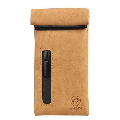 FIREDOG Smoking Smell Proof Pouch in PU Leather with Zipper and Carbon Lining.