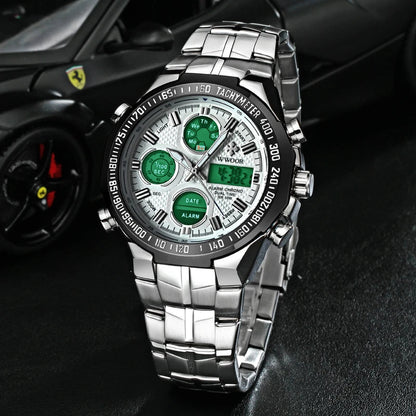 High Quality Digital Quartz Men's Wrist Watches Fashion Electronic Luminous Stainless Steel Waterproof Business Watches for Men Good Vibrations